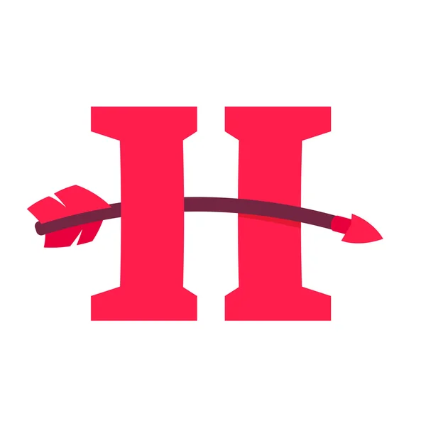 Буква H с изогнутой стрелкой . — стоковый вектор