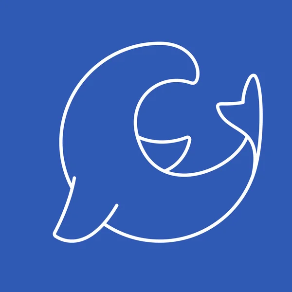 Sea lion logotyp. Line art stil. — Stock vektor