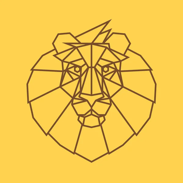 Lion head vector logo. Line art style. — Stock Vector