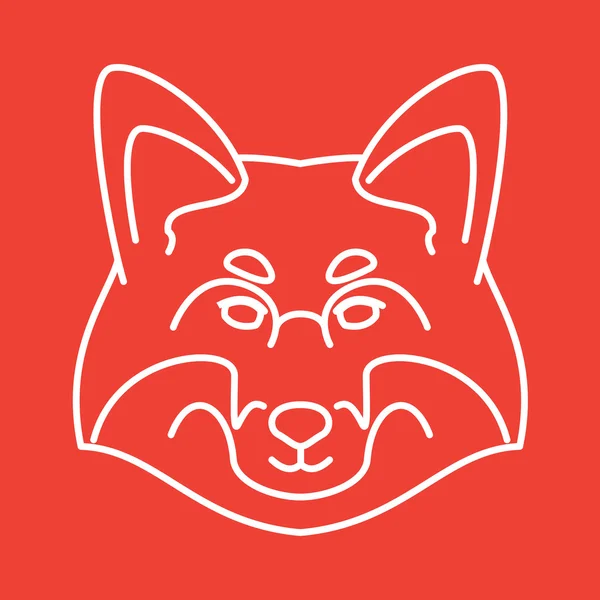 Fox huvud logotypen. Line art stil. — Stock vektor