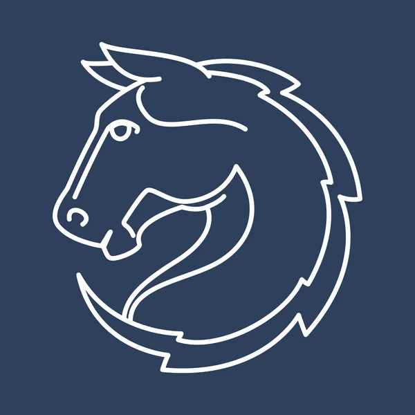 Logo wektor głowa konia. Styl linii. — Wektor stockowy