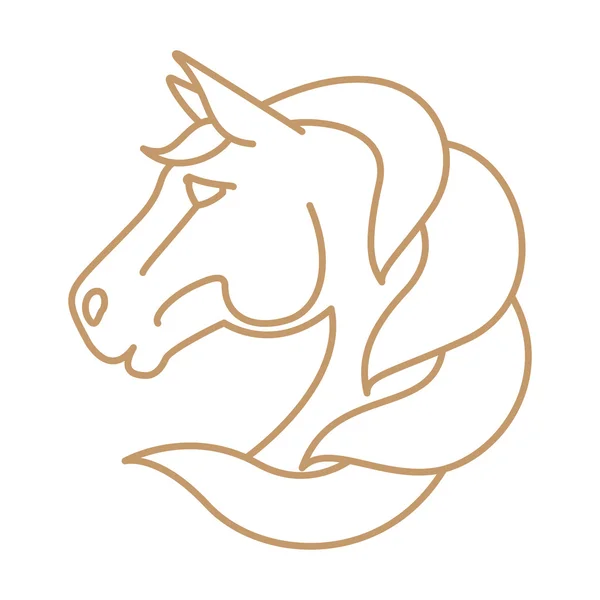 Cabeza de caballo vector logo. Estilo de arte de línea . — Vector de stock