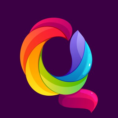 Q sarmal çizgiler tarafından kurulan harfi logosu.