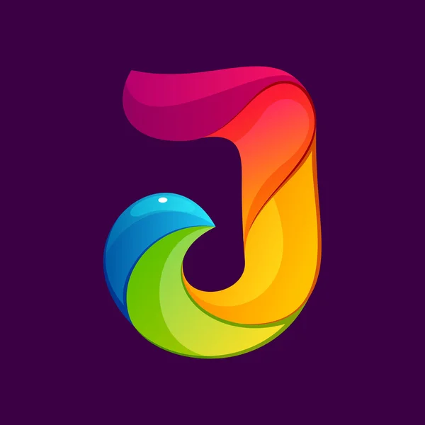 Логотип літери J, сформований крученими лініями . — стоковий вектор