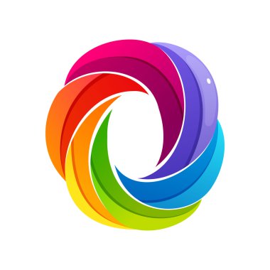 O mektup logo kurdu tarafından sarmal çizgiler.