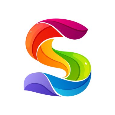 S letter logo formed by twisted lines. clipart