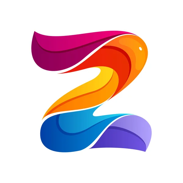 Z letter logo formed by twisted lines. — Stock Vector
