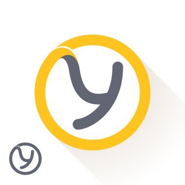 Y letter with round line logo