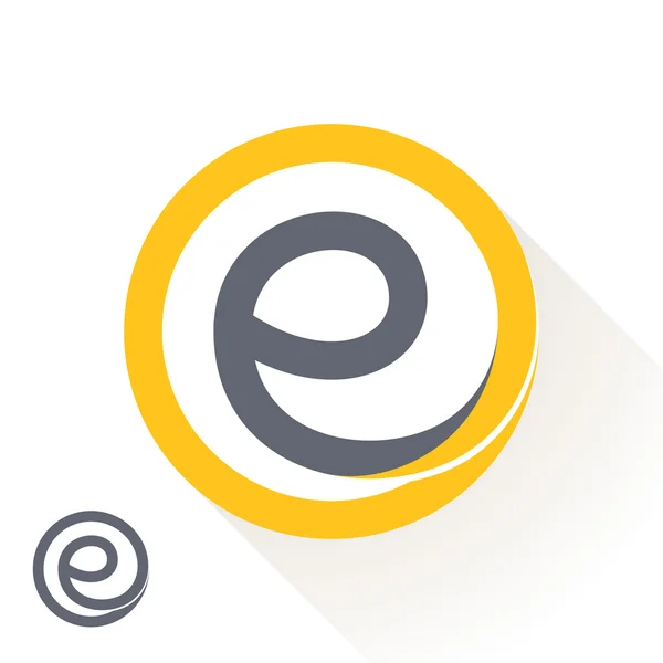 E letter with round line logo — ストックベクタ