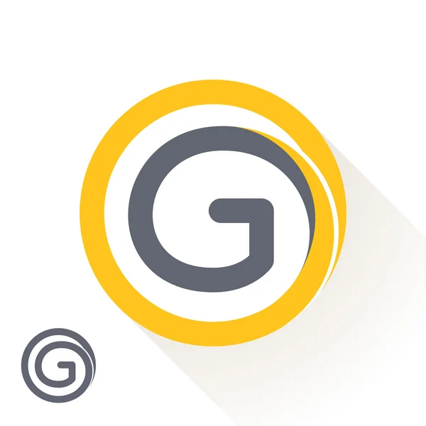 G letter with round line logo — 스톡 벡터