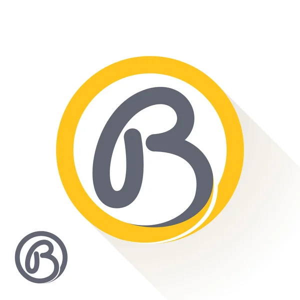 B letter with round line logo — Stockvector