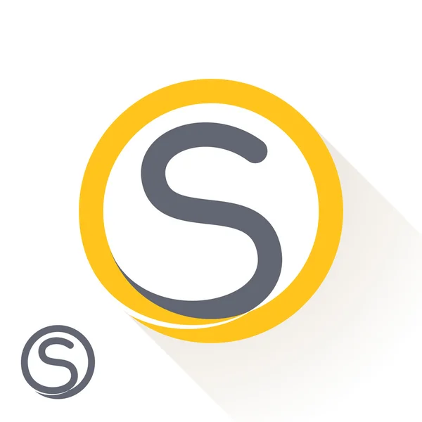 S letter with round line logo — 图库矢量图片