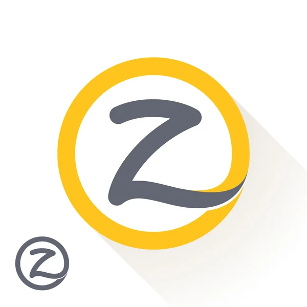 Z letter with round line logo — Stock Vector