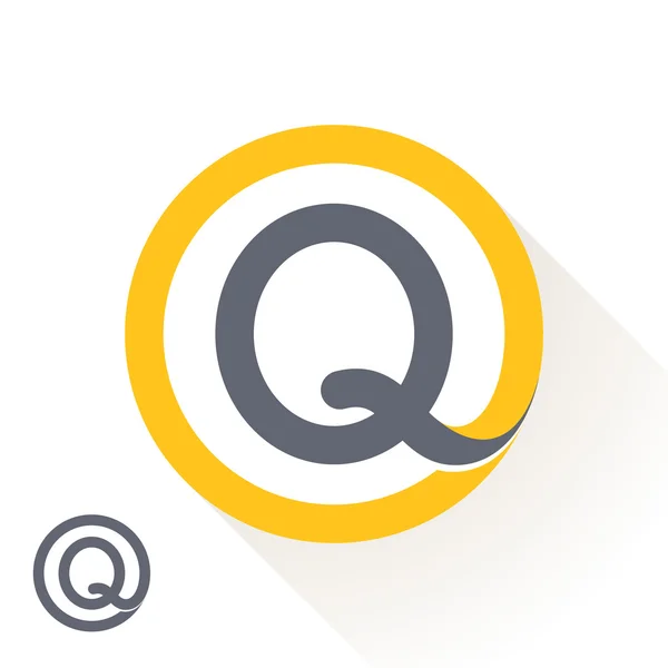 Q carta com logotipo da linha redonda —  Vetores de Stock