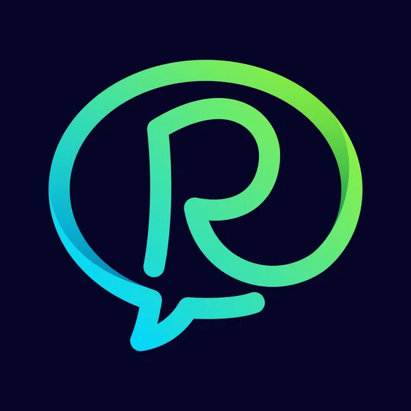 R letter with speech bubble — Stockvector