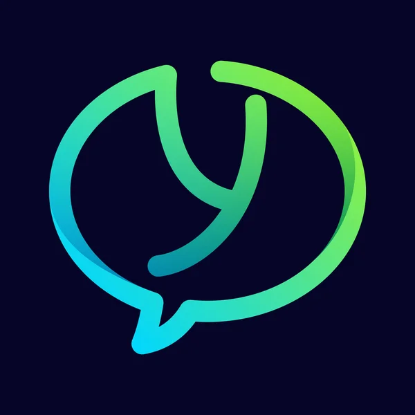 Y letter with speech bubble — Stockvector