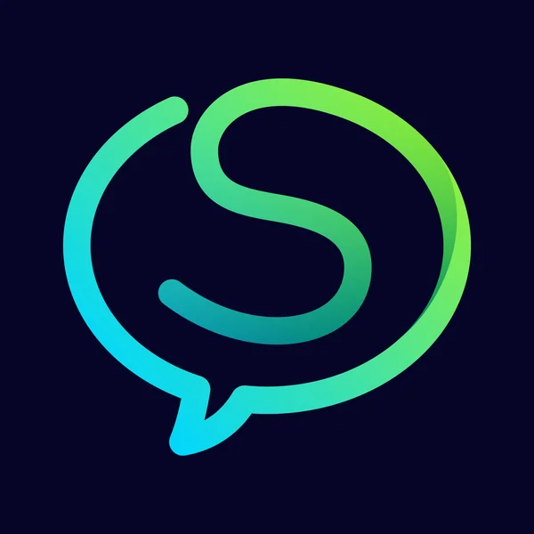 S letter with speech bubble — Stock vektor