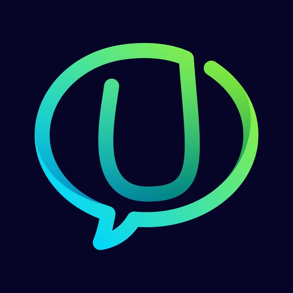 U letter with speech bubble — ストックベクタ