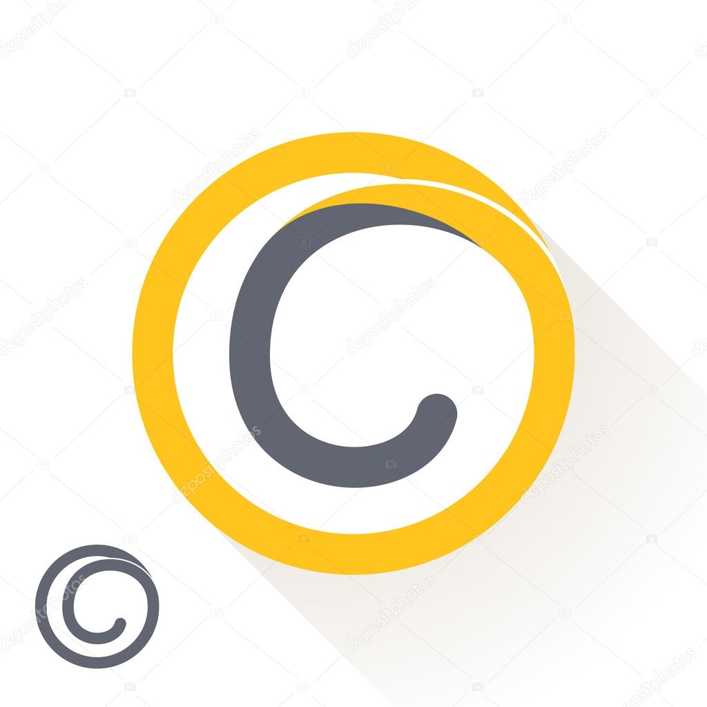 C letter with round line logo. Abstract trendy letter multicolored vector design template elements for your application or corporate identity