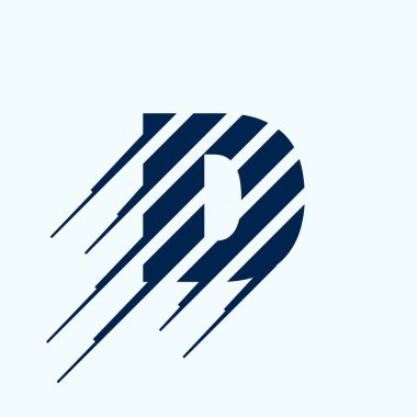 D harfi logo tasarım şablonu