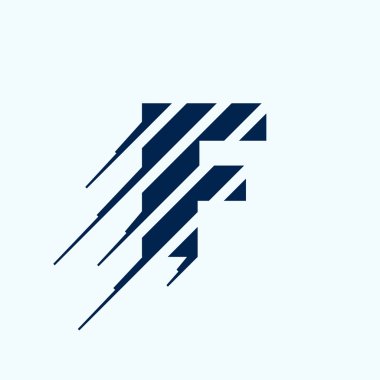 F harfi logo tasarım şablonu