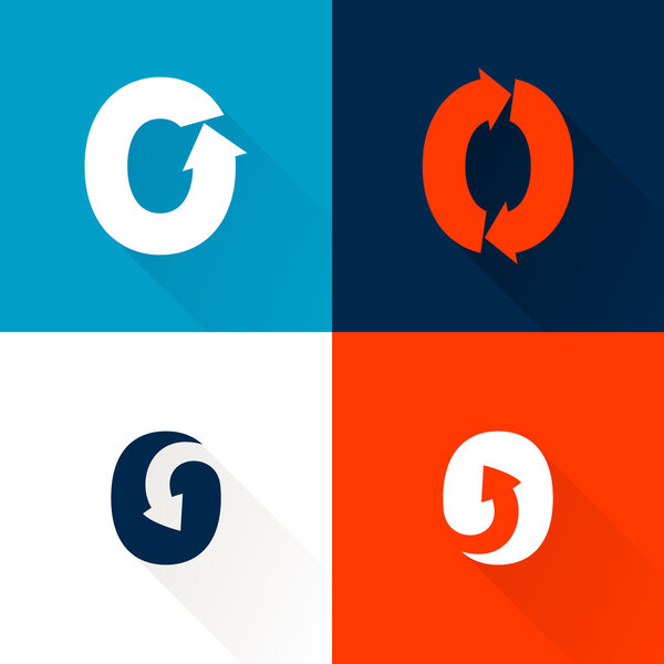 Буква O со стрелками
