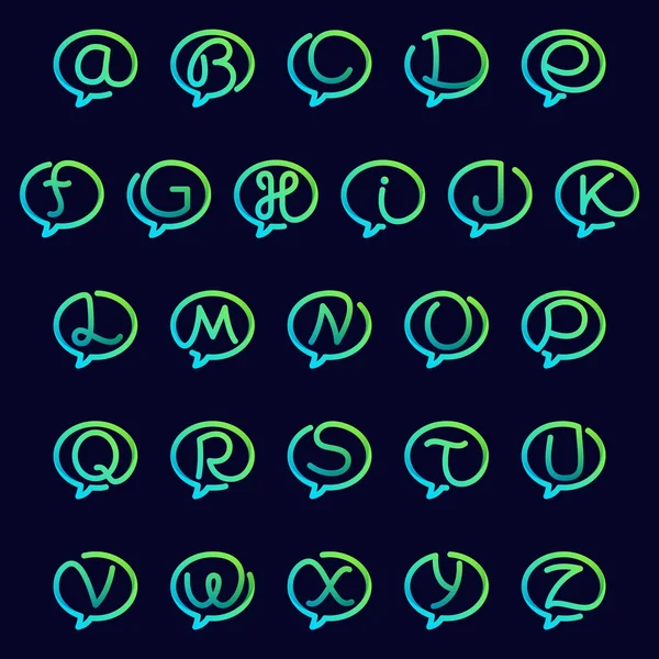 Letras del alfabeto con burbuja del habla Gráficos Vectoriales