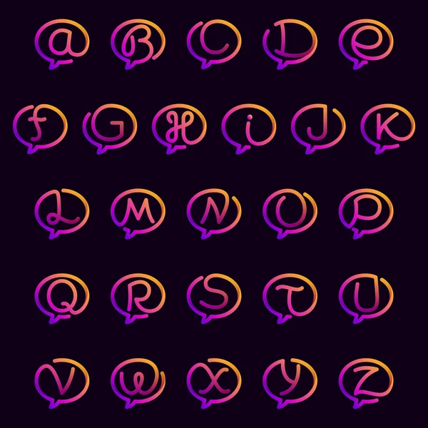 Letras del alfabeto con burbuja del habla Vector De Stock