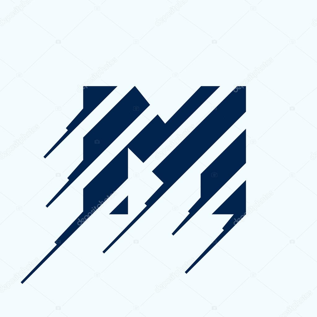 M letter logo design template. Fast speed vector unusual letter. Vector design template elements for your application or corporate identity