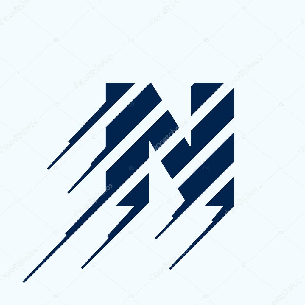 N letter logo design template. Fast speed vector unusual letter. Vector design template elements for your application or corporate identity