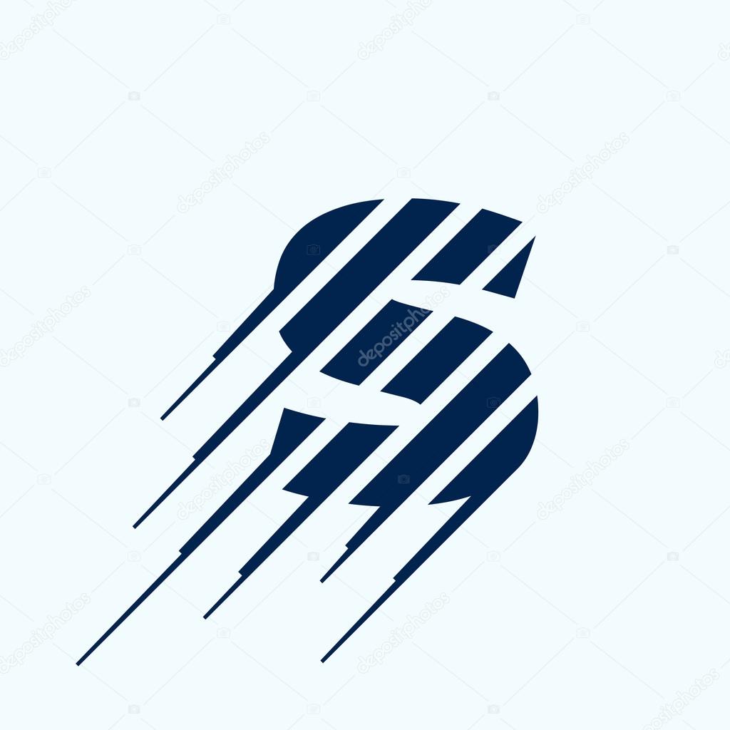 S letter logo design template. Fast speed vector unusual letter. Vector design template elements for your application or corporate identity