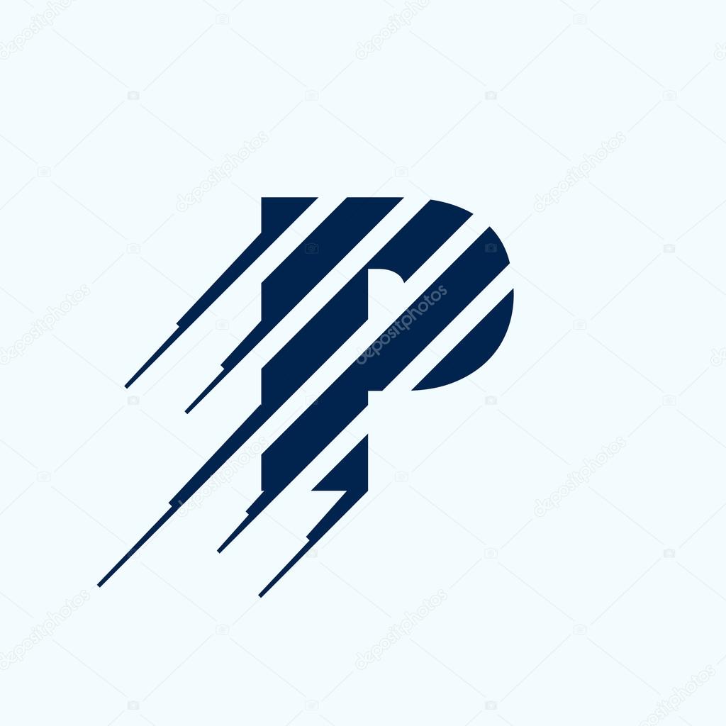 P letter logo design template. Fast speed vector unusual letter. Vector design template elements for your application or corporate identity
