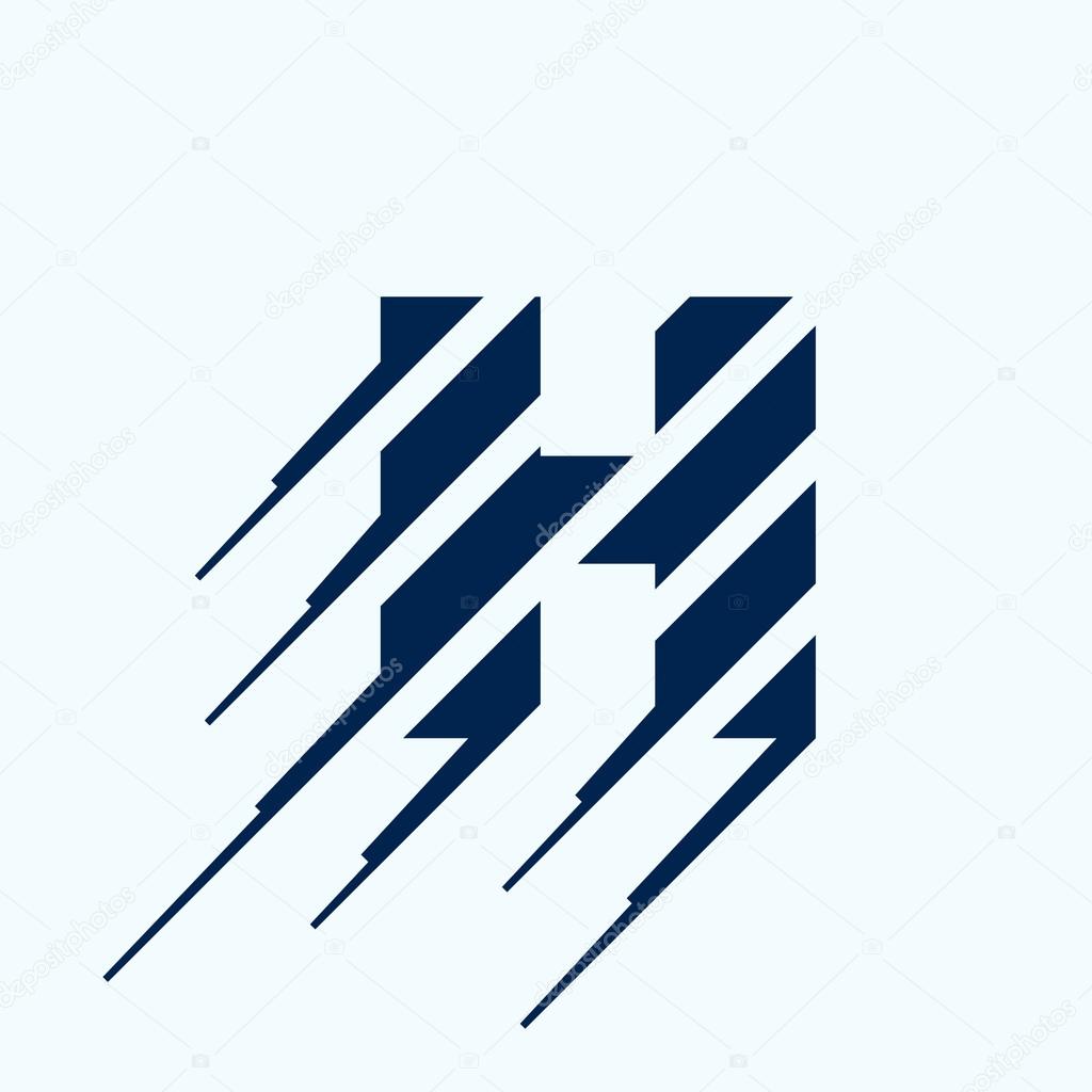 H letter logo design template. Fast speed vector unusual letter. Vector design template elements for your application or corporate identity
