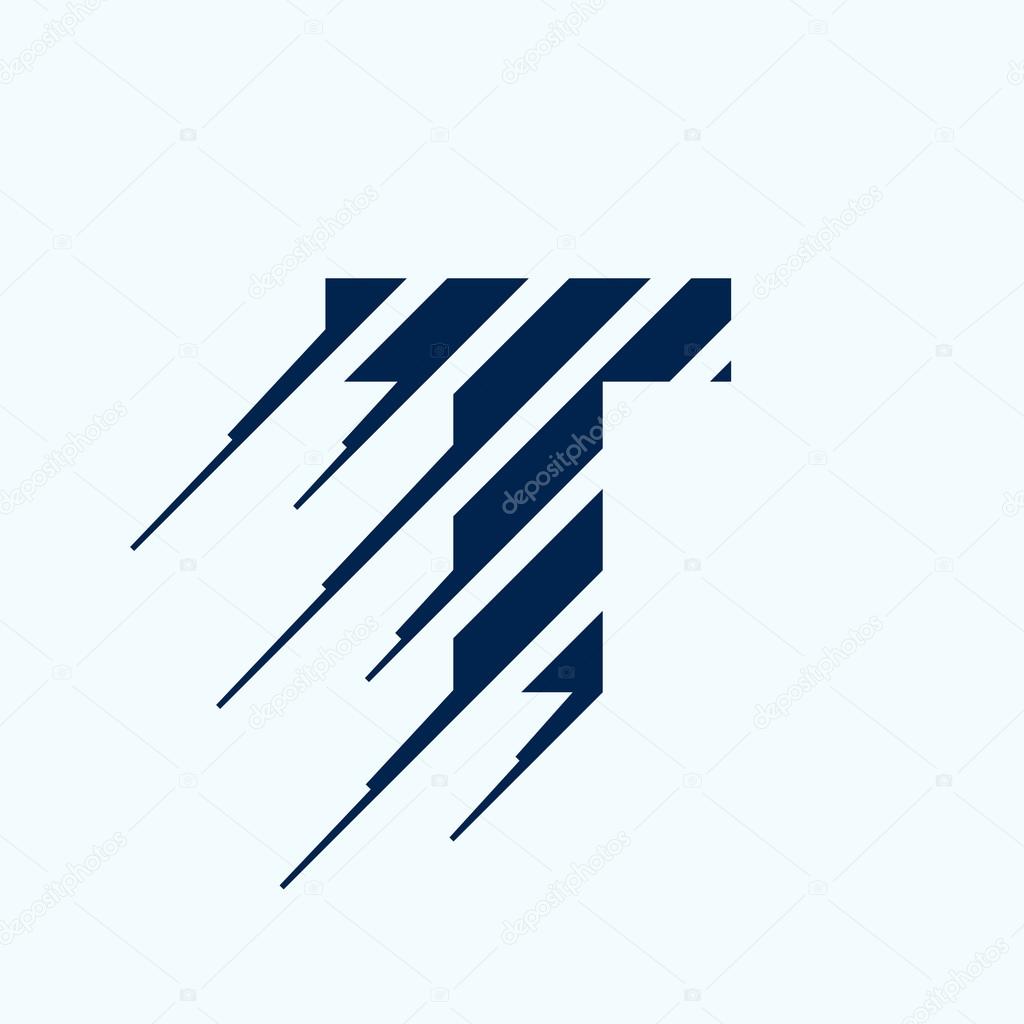 T letter logo design template. Fast speed vector unusual letter. Vector design template elements for your application or corporate identity