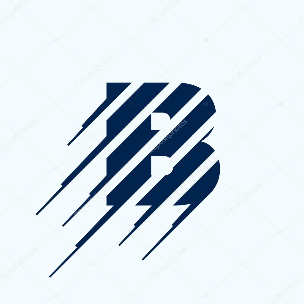 B letter logo design template. Fast speed vector unusual letter. Vector design template elements for your application or corporate identity
