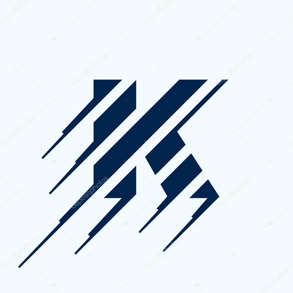 K letter logo design template. Fast speed vector unusual letter. Vector design template elements for your application or corporate identity