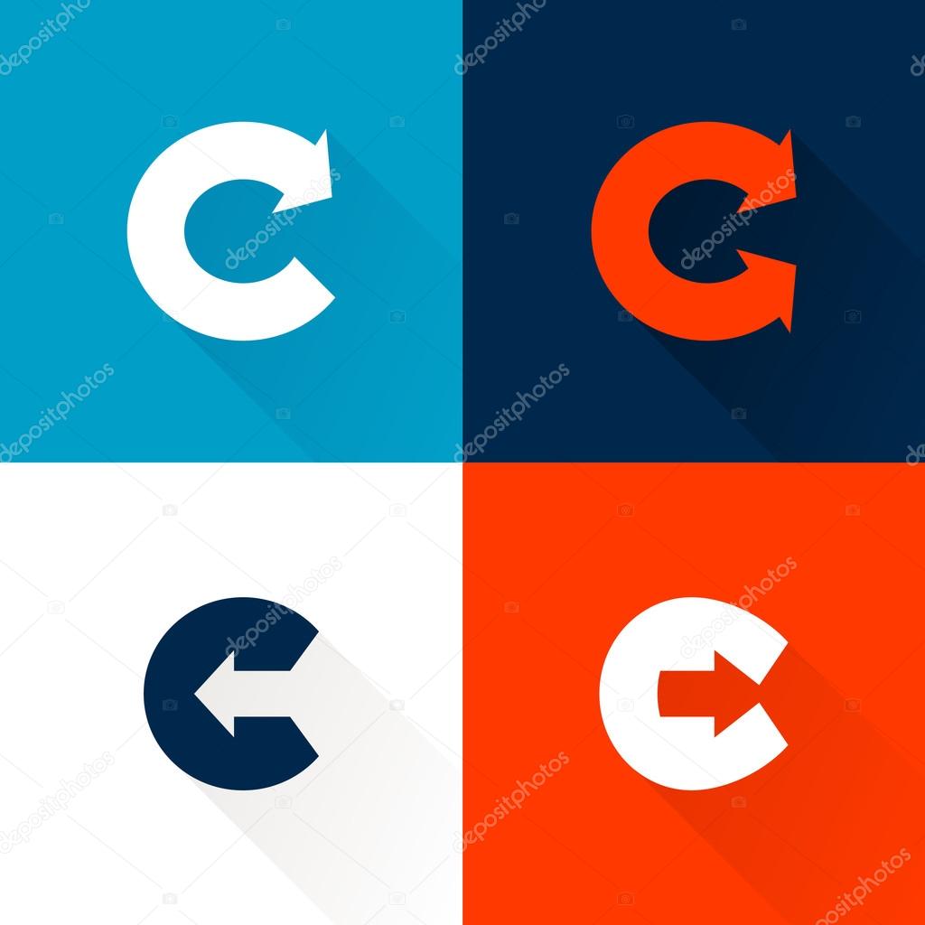 C letter with arrows set