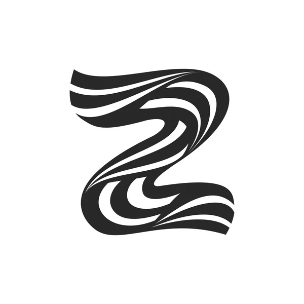 Z letter  formed by twisted lines. — Stock Vector