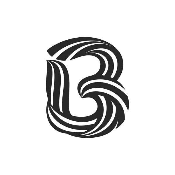 B 字母形成扭曲线. — 图库矢量图片