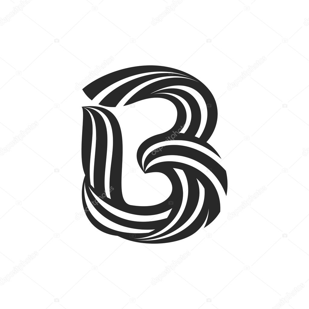 B letter  formed by twisted lines.