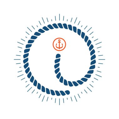 i letter logo with compass star and anchor