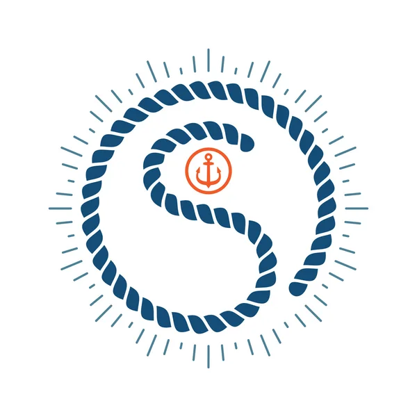 Logo lettre S avec étoile boussole et ancre — Image vectorielle