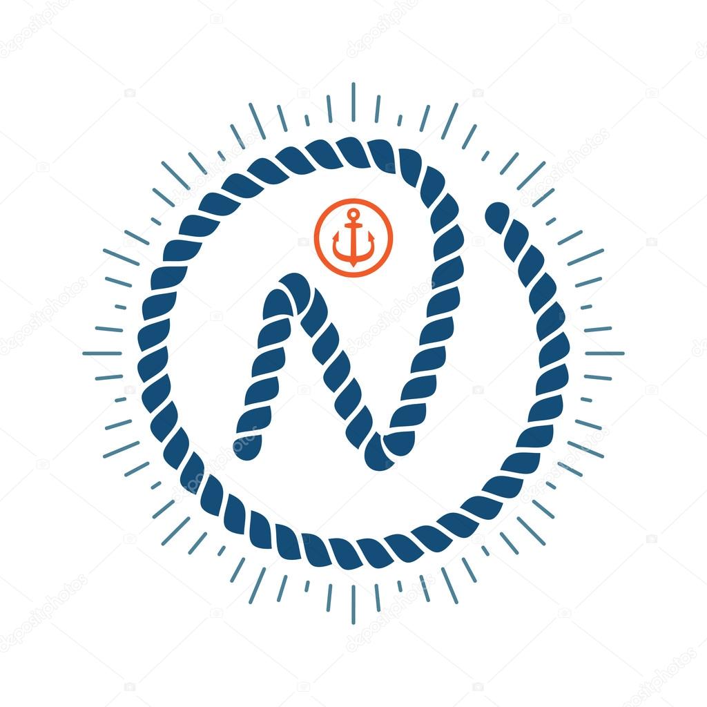 Vector design template elements for your application or corporate identity. letter logo with compass star and anchor