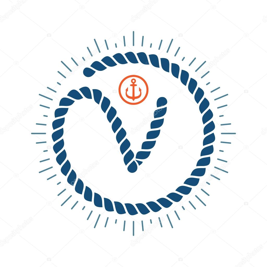 Vector design template elements for your application or corporate identity. letter logo with compass star and anchor