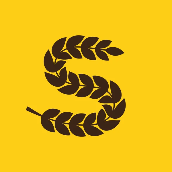 S lettera logo formato da corona di alloro — Vettoriale Stock