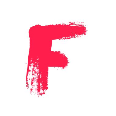 Kuru fırça ile boyalı F harfi