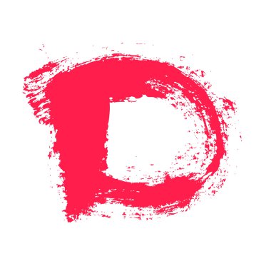 D harfi ile kuru fırça boyalı