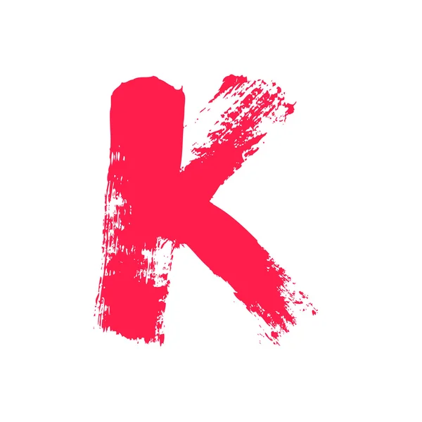 Litera K z suchym pędzlem malowane — Wektor stockowy