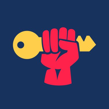 anahtar logo tasarımı ile el.