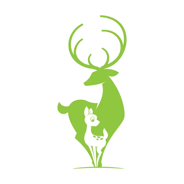 Deer silhouette logo. — Stock Vector